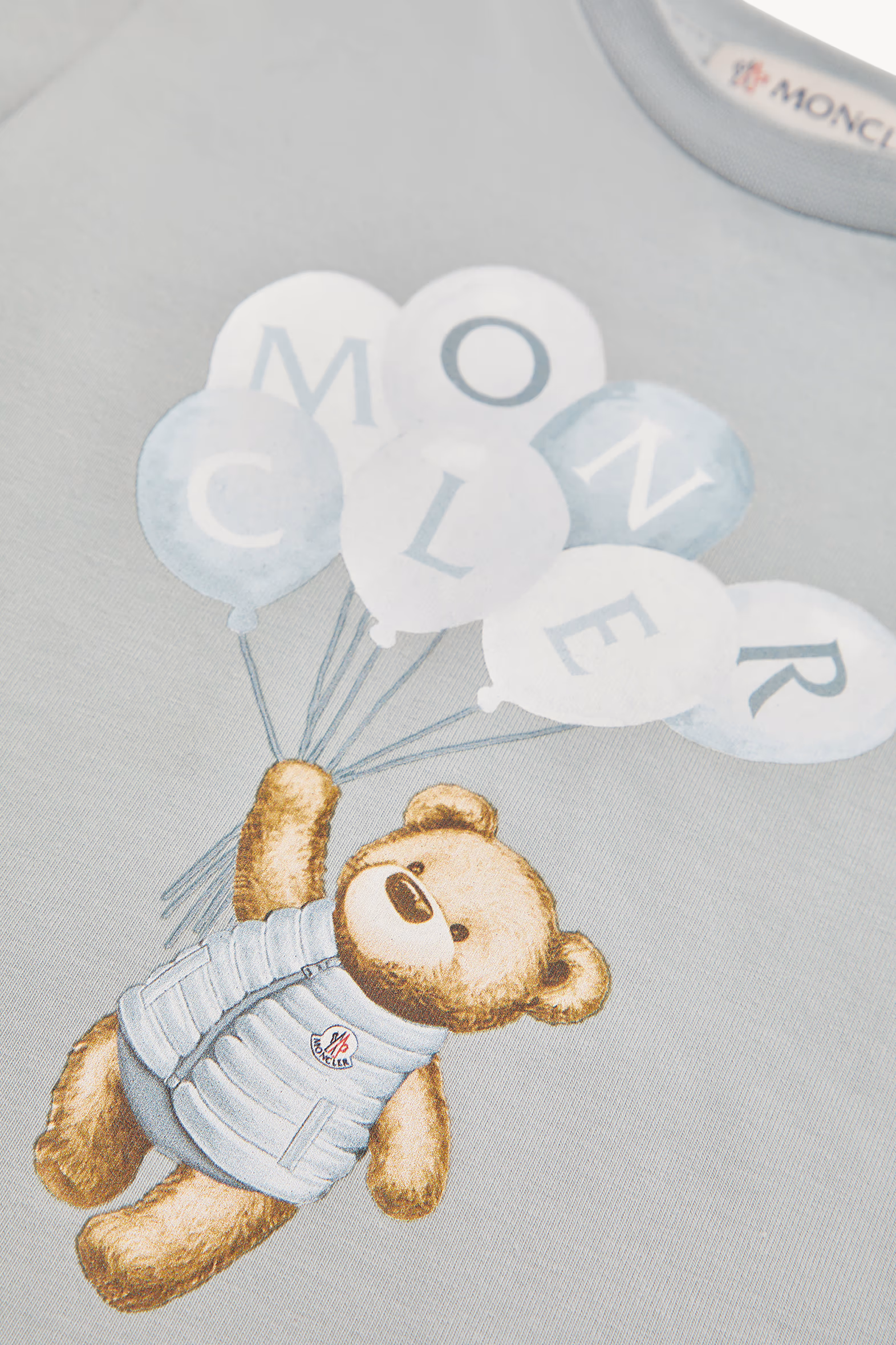 Camiseta de algodón con motivo de osito de peluche De Género Neutro Gris Moncler 4